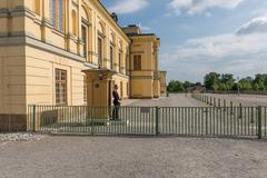 Drottningholm Palace front view with gardens