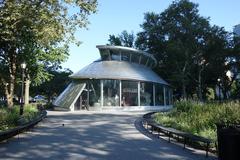 The SeaGlass Carousel in Battery Park, southern tip of Manhattan