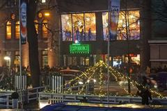 Heineken Experience at night in Amsterdam