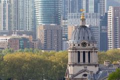 Greenwich and Canary Wharf skyline in London