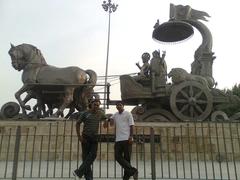 Bronze chariot of Lord Krishna and Arjuna during Mahabharata war