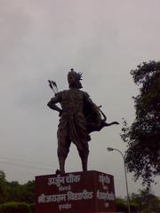 majestic statue of Arjun at Arjun Chowk near Brahma Sarovar in Kurukshetra