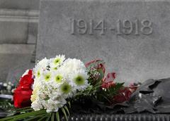 Flowers on the National War Memorial