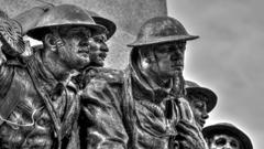 Memories In Stone statue memorial in Ottawa featuring soldiers