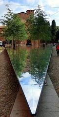 Piazza Santo Stefano reflections in Bologna