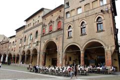 Piazza Santo Stefano in Bologna with the Galvani statue