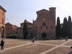 Buildings of Saint Stephen's Basilica in Bologna, Italy, also known as 'The Seven Churches', in Piazza Santo Stefano square