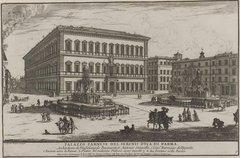 Palazzo Farnese view with building facades and central fountains