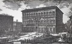 View of Piazza and Palazzo Farnese in Rome, Engraving by Giovanni Battista Piranesi, 1773