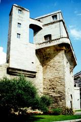 Montpellier city center with iconic tower in Occitania