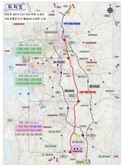 map showing Sejong-Pocheon Highway route released by Korean government