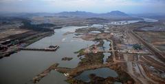 Construction site of Geumnam dam in Sejong City, Korea