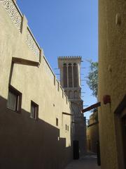 Al Bastakiya in Dubai with traditional wind towers and narrow lanes