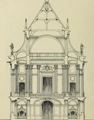 Chapelle du château de Versailles, Vue extérieure et Coupe transversale, 1916