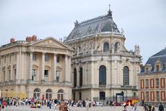 Royal Chapel of the Palace of Versailles with Gabriel Wing on the left and Minister's Wing on the right