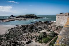 Low tide at Saint Malo beach in Bretagne, France