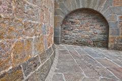 Old brick wall from Saint-Malo, France in HDR