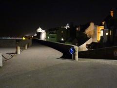 Nighttime view of western ramparts in St. Malo