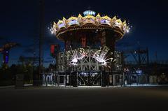 Le Carrousel des Mondes Marins at night