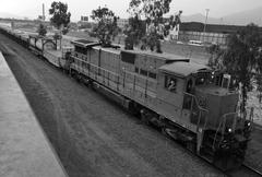 Parque de la Muralla in Lima with train tracks in the foreground