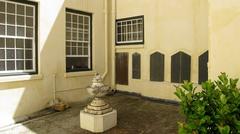 Old Slave Lodge gravestones in courtyard in Cape Town