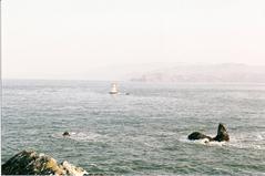 Mile Rocks Light from Land's End area elevated