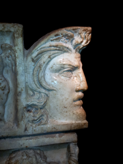 Face on the 'Elvis' sarcophagus at the Walters Art Gallery in Baltimore