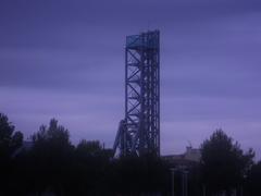 Night view of La Seyne-sur-Mer lifting bridge