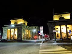 Night view of Porta Venezia in Milan