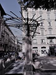 Liberty style canopy in Piazza Oberdan, Italy