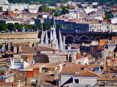 view from Pey-Berland Tower to the Cailhau Gate in Bordeaux