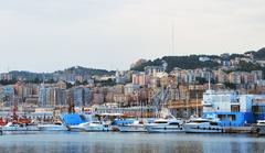 View of San Teodoro quarter in Genoa from the port