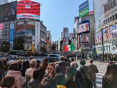 Group of Italian tourists in Shibuya