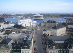 Amalienborg palace seen from the Marble Church