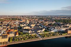 Aerial view of Amalienborg Palace in Copenhagen, Denmark