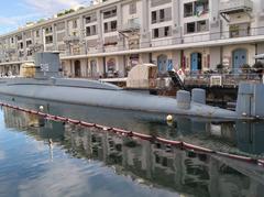 submarine docked in Genova harbor