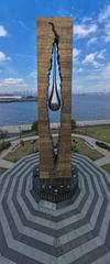 To the Struggle Against World Terrorism 9/11 Memorial in Bayonne taken by drone