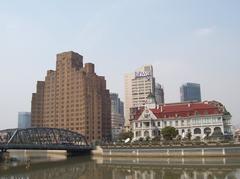 Broadway Mansions and Garden Bridge adjacent to the Bund in Shanghai