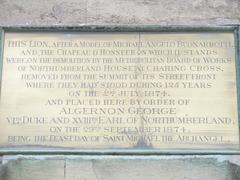 Plaque below Percy Lion atop Syon House