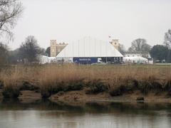 Syon House with a marquee on its grounds