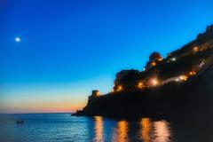 Scenic view of the Amalfi Coast with rugged cliffs and turquoise waters