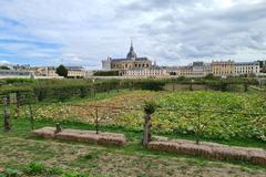 Le Potager du Roi at Versailles with the Saint-Louis cathedral in the background