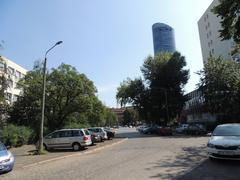 Street view of Żelazna in Wrocław, Poland