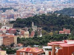 View of Parc Güell from Turó de la Rovira in Barcelona