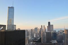 View of Trump Tower and John Hancock Center in Chicago