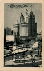 A majestic group of towers including Medinah, Tribune, and Wrigley on Wacker Drive