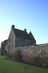 Aberdour Castle east range from terrace corner