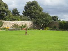 Aberdour Castle garden with sundial