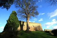 Aberdour Castle on a hill in Scotland