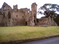 Aberdour Castle with a walled garden and historical architecture